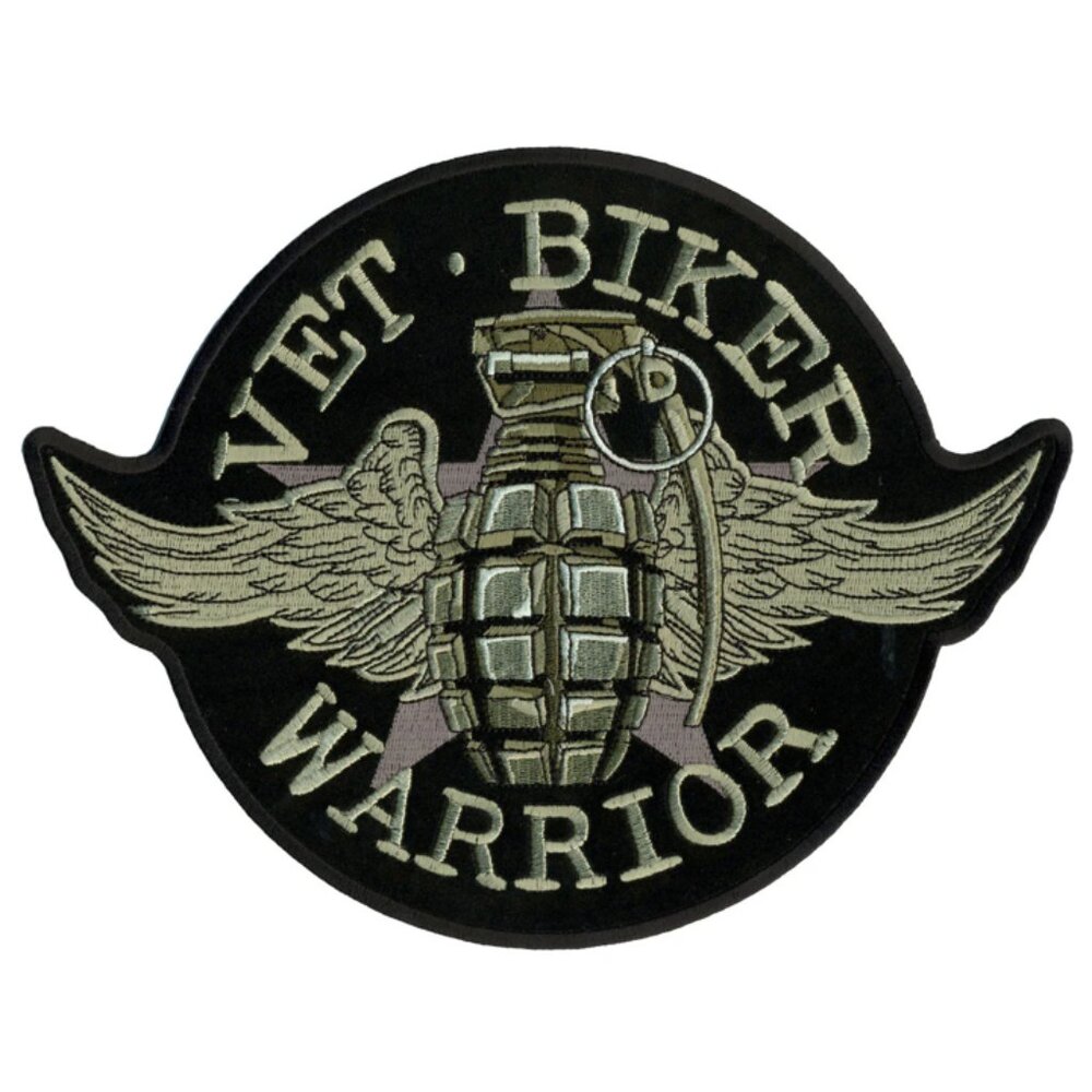 Hot Leathers Small Grenade Vet Biker Warrior 4"x3" Embroidered Patch PPA6070